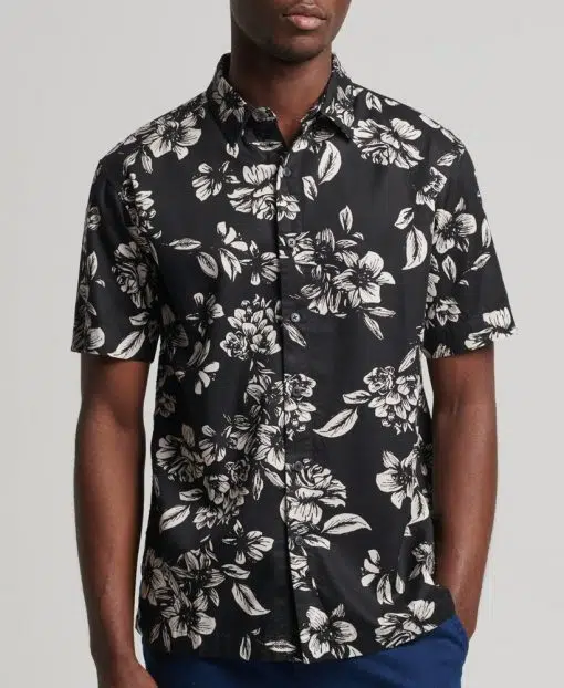 Superdry Vintage Hawaiian Shirt Black Floral