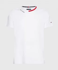 Tommy Hilfiger Jacquard Collar Tee White
