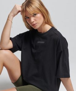Superdry Code Tech Oversized Boxy T-Shirt Black