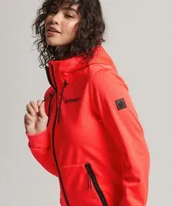 Superdry Code Tech Softshell Jacket Hyper Fire Coral