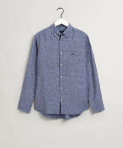 Gant Regular Fit Linen Shirt Persian Blue