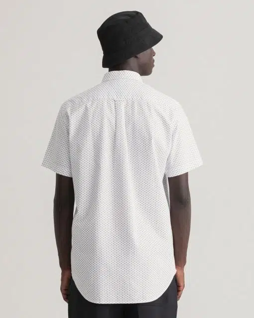 Gant Micro Print Ss Shirt White