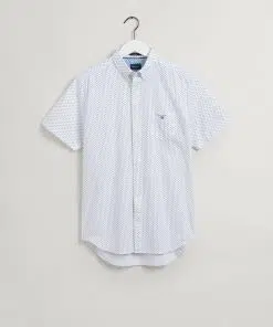Gant Micro Print Ss Shirt White