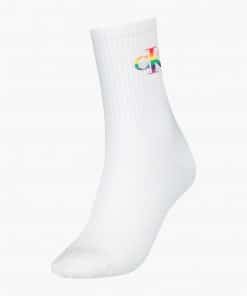 Calvin Klein Crew Socks Pride Women White