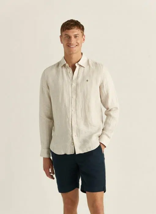 Morris Stockholm Douglas BD Linen Shirt Khaki