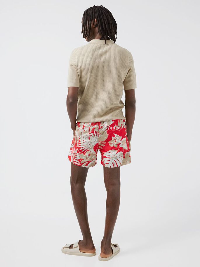 Buy J.Lindeberg Banks Hibiscus Swim Trunks Flame Scarlet - Scandinavian ...