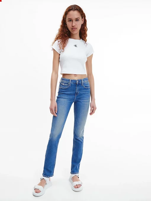 Calvin Klein High Rise Slim Jeans Denim Medium