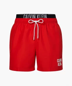 Calvin Klein Double Waist Swim Shorts Deep Crimson