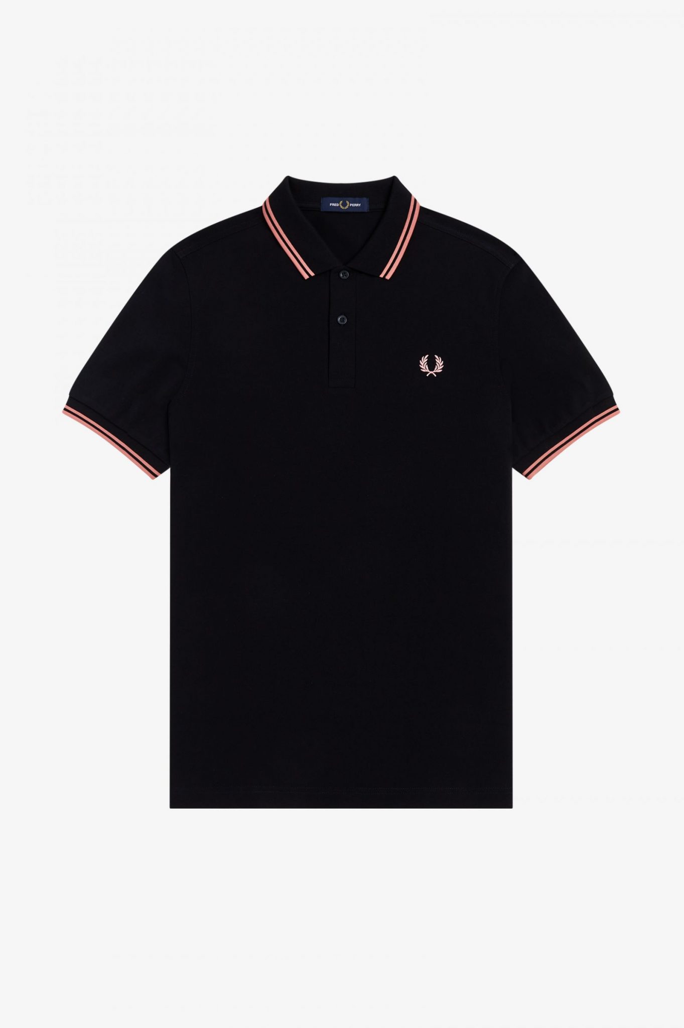 Buy Fred Perry M3600 Pique Black/Pink Peach - Scandinavian Fashion Store