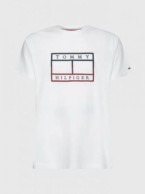 Tommy Hilfiger Linear Flag Embroidery T-shirt White