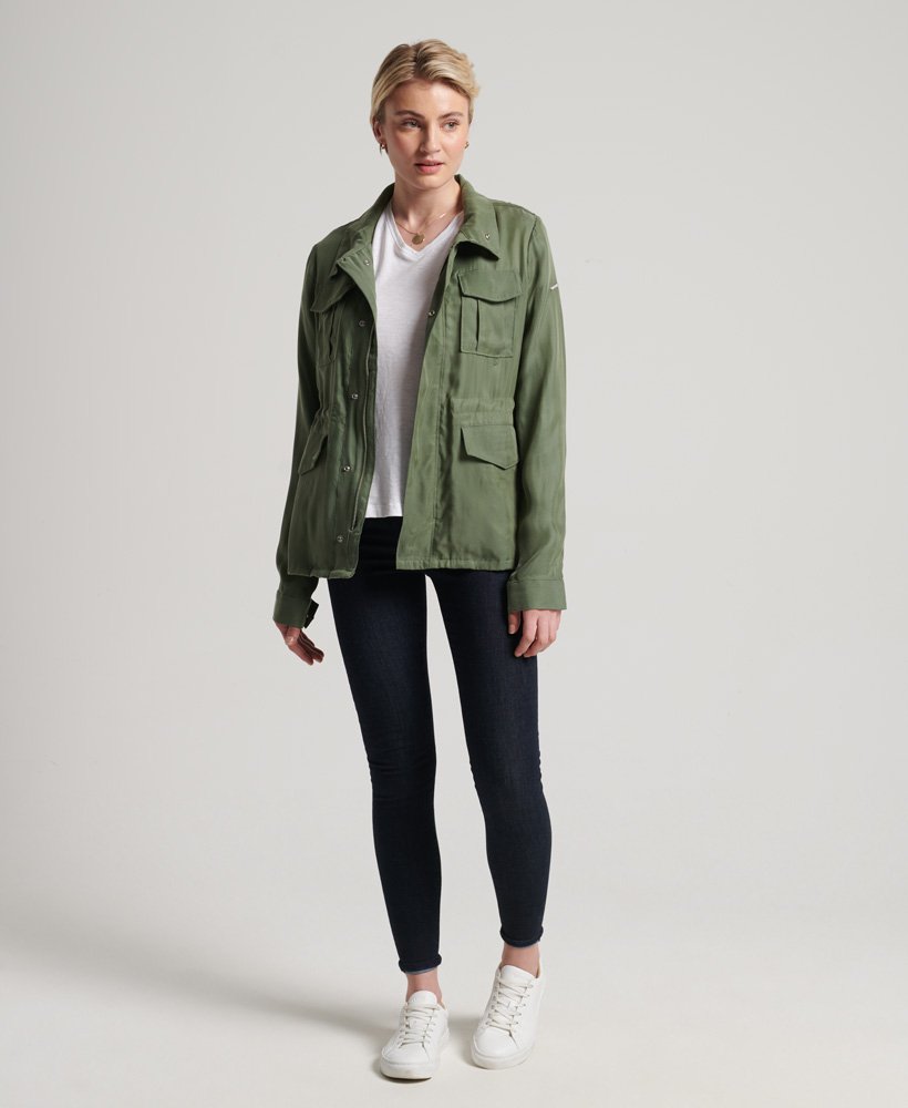 Superdry VINTAGE M65 JACKET W5011524A Dusty Olive Green 6 MUJER: :  Moda