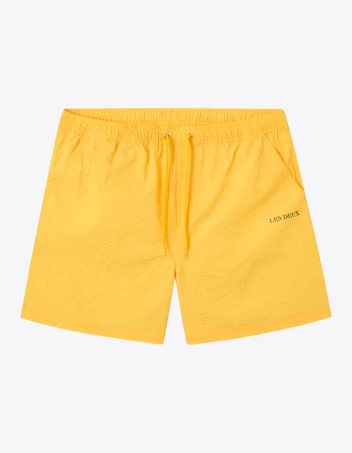 Les Deux Quinn Seersucker Swim Shorts Maize Yellow
