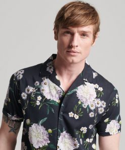 Superdry Studios Open Collar Shirt Black Floral