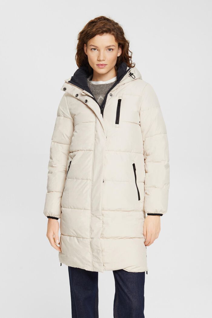 Buy Esprit Quilted Coat Cream Beige - Scandinavian Fashion Store