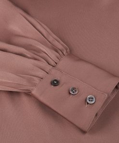 Stenströms Selma Silk Blouse Bow Collar Pink