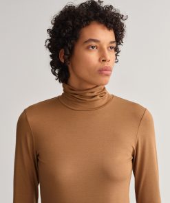 Gant Woman Jersey T-neck Roasted Walnut