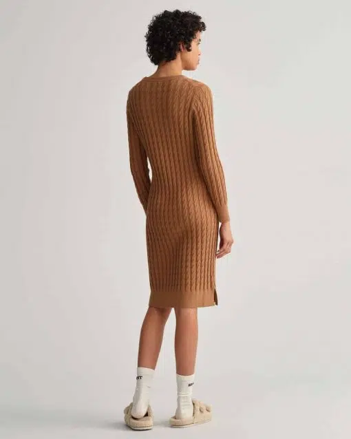 Gant Woman Twisted Cable Dress Roasted Walnut