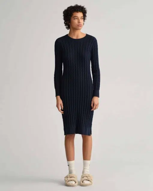Gant Woman Twisted Cable Dress Evening Blue