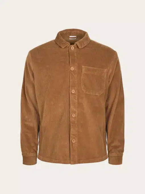 Knowledge Cotton Apparel Streched 8-Wales Corduroy Overshirt Brown Sugar