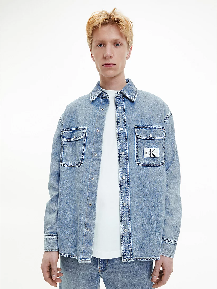 ziek Beg commentator Buy Calvin Klein Oversized Denim Shirt Denim Medium - Scandinavian Fashion  Store