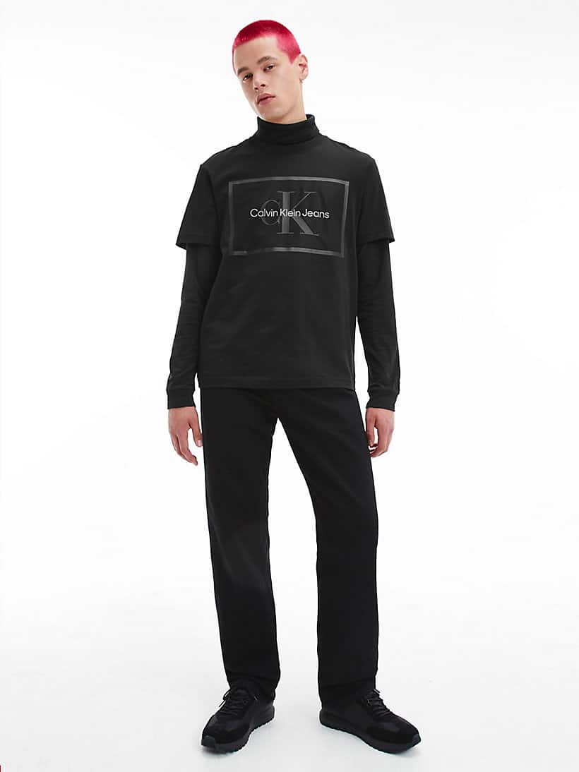 Buy Calvin Klein Organic Cotton T-Shirt Scandinavian Logo Mesh Black - Store Fashion