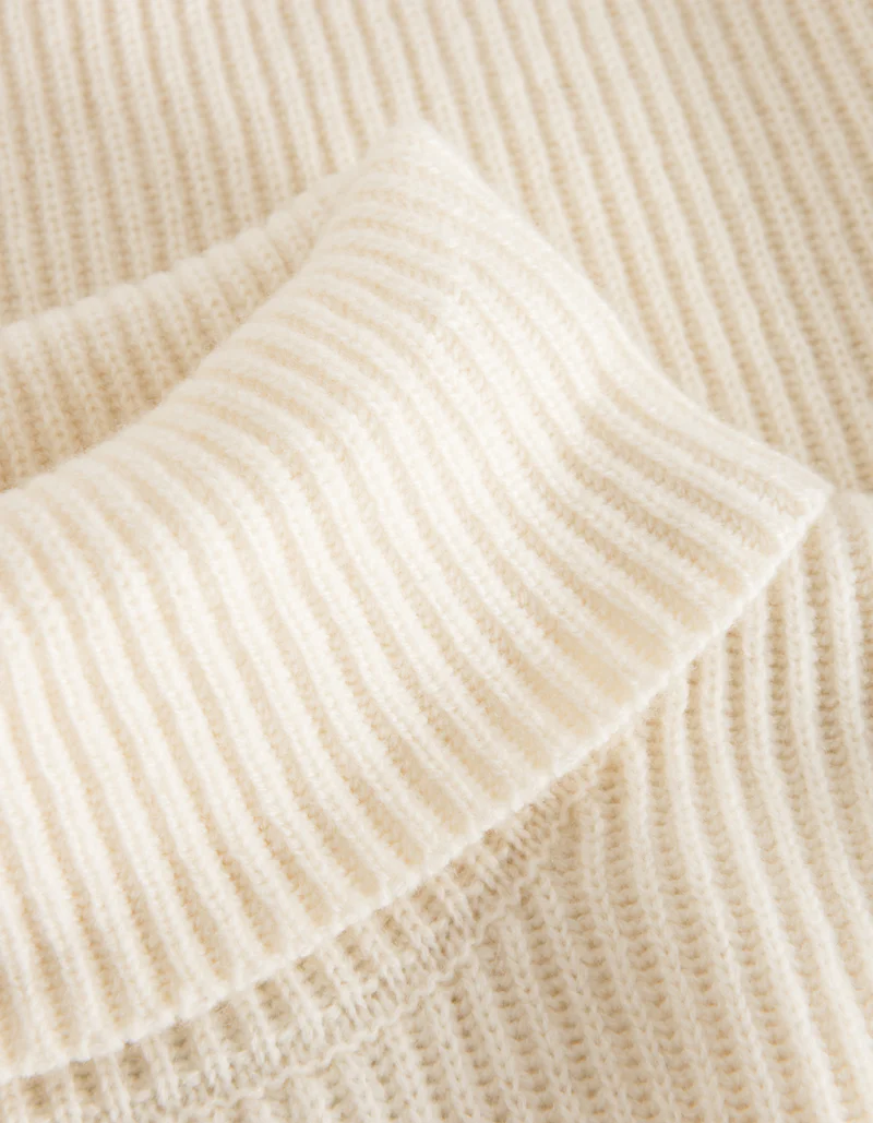 Buy Les Deux Eddie Wool Rib Rollneck Knit Ivory - Scandinavian Fashion ...