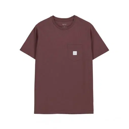 Makia Square Pocket T-shirt Red Mahogany