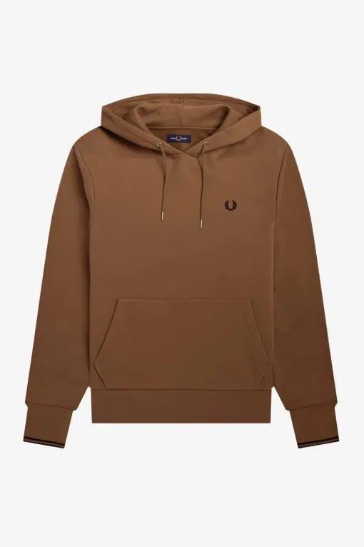 Fred Perry Tipped Hooded Sweatshirt Shaded Stone
