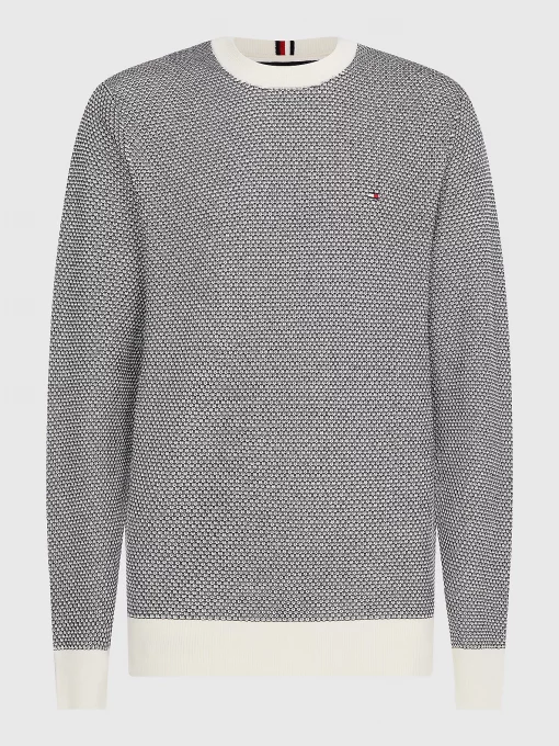 Tommy Hilfiger Two Tone Textured Crew Neck