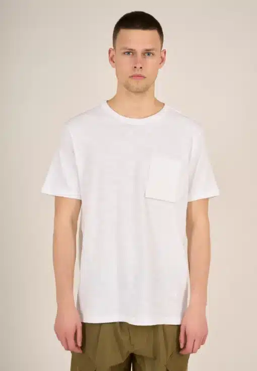 Knowledge Cotton Apparel Slub T-shirt W/3D Chest Pocket Bright White