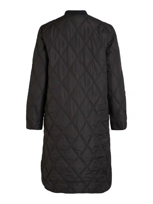 Vila Quila New Highlow Quilted Jacket Black