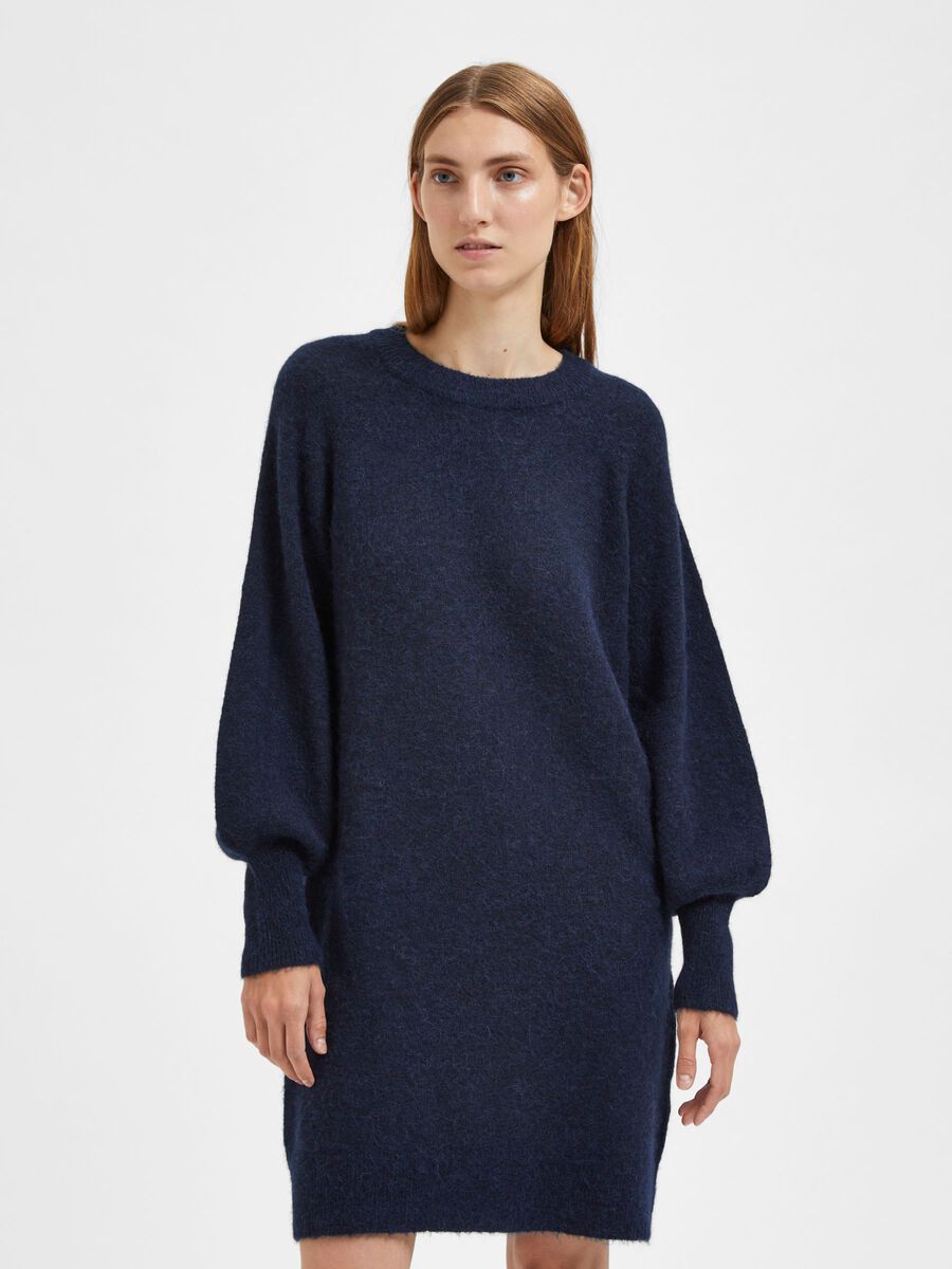 Buy Selected Femme Lulu Knit Dress Dark Sapphire - Scandinavian Fashion ...
