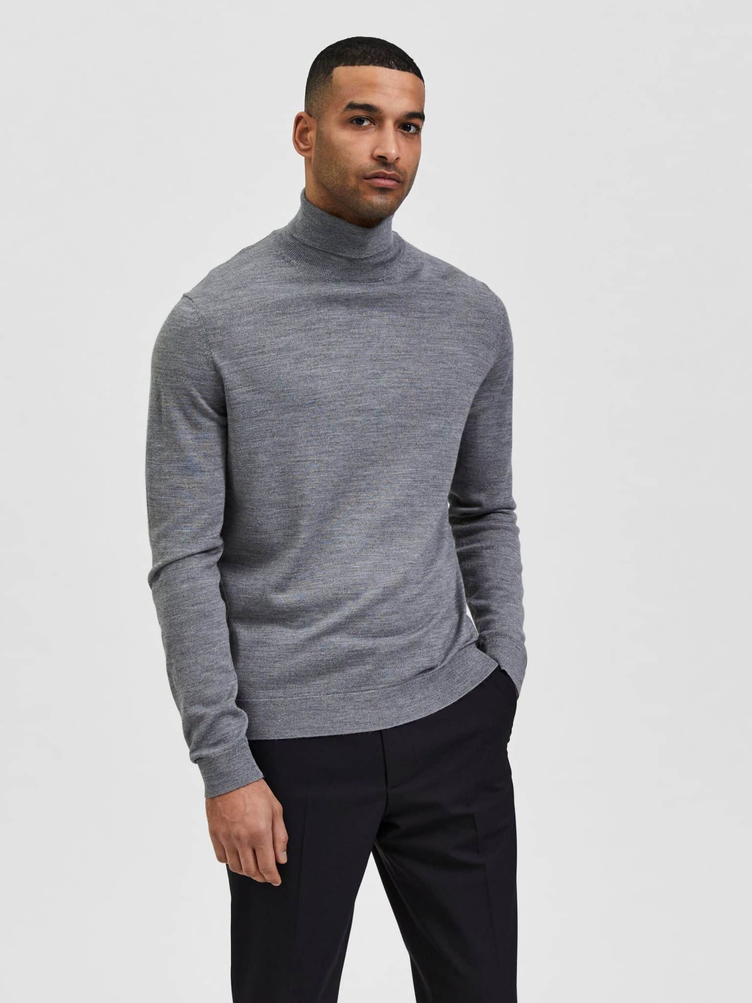 Buy Selected Homme Town Merino Coolmax Knit Titanium - Scandinavian ...