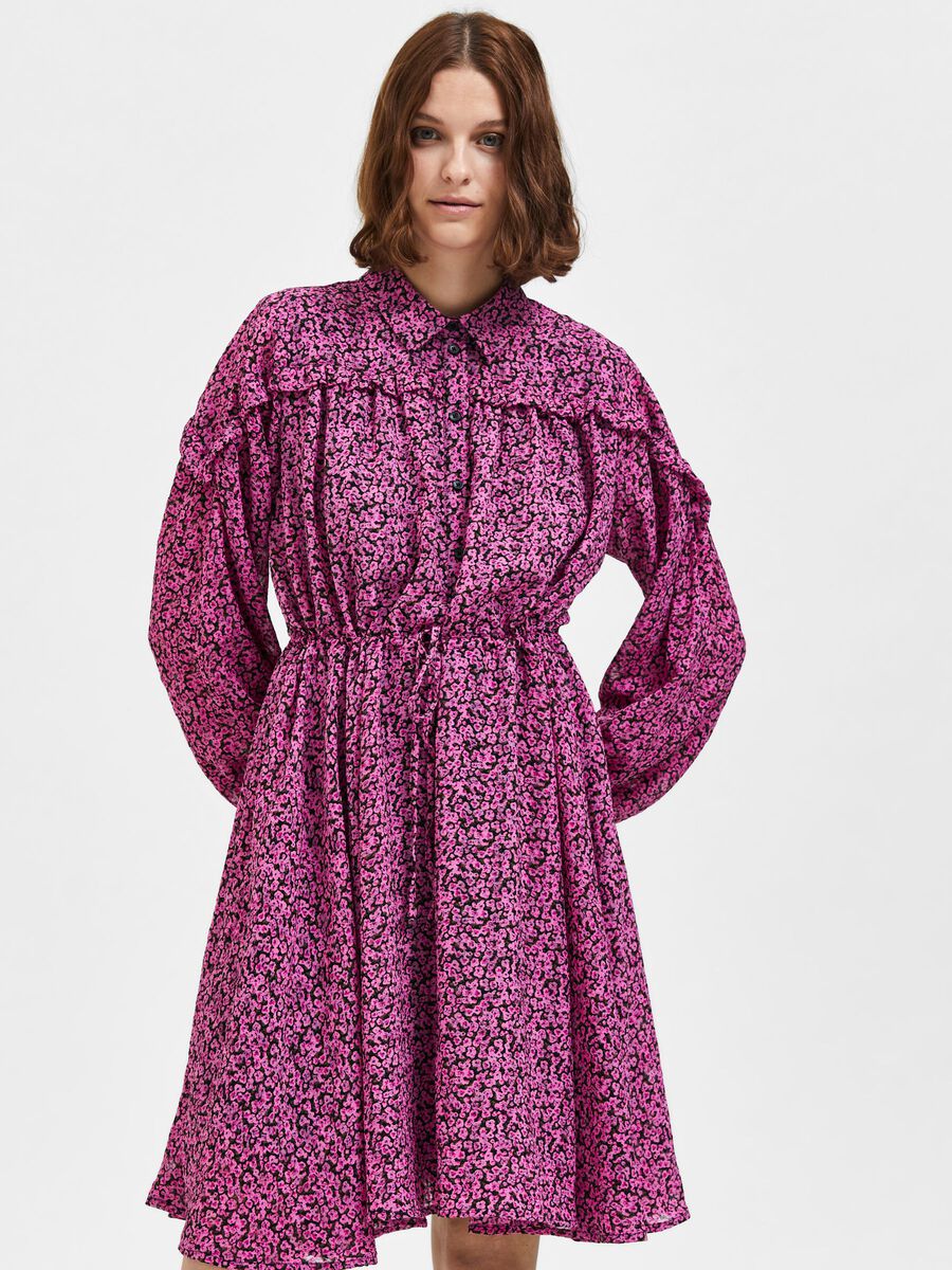 Buy Selected Femme Quira Short Dress Phlox Pink - Scandinavian Fashion ...