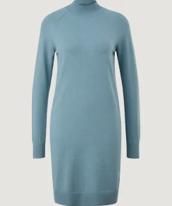 Comma, Fine Knit Dress Turquoise Blue