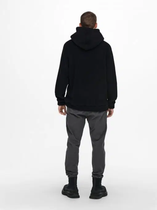 Only & Sons Remy Teddy Hoodie Black