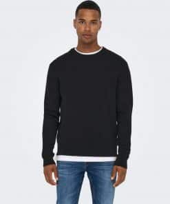 Only & Sons Phil Structure Knit Black