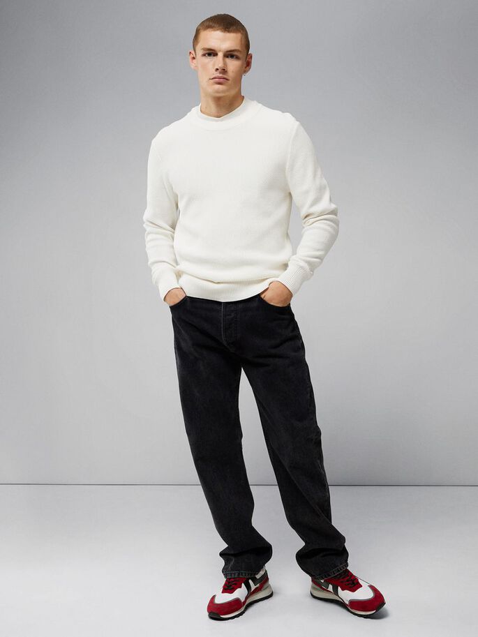 Buy J.Lindeberg Oliver Structure Sweater Cloud White - Scandinavian ...