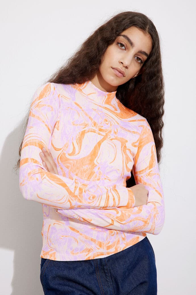 Buy Envii enpear Ls Top Coral Marble - Scandinavian Fashion Store