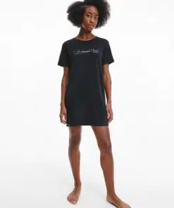 Calvin Klein Embossed Logo Night Shirt Black