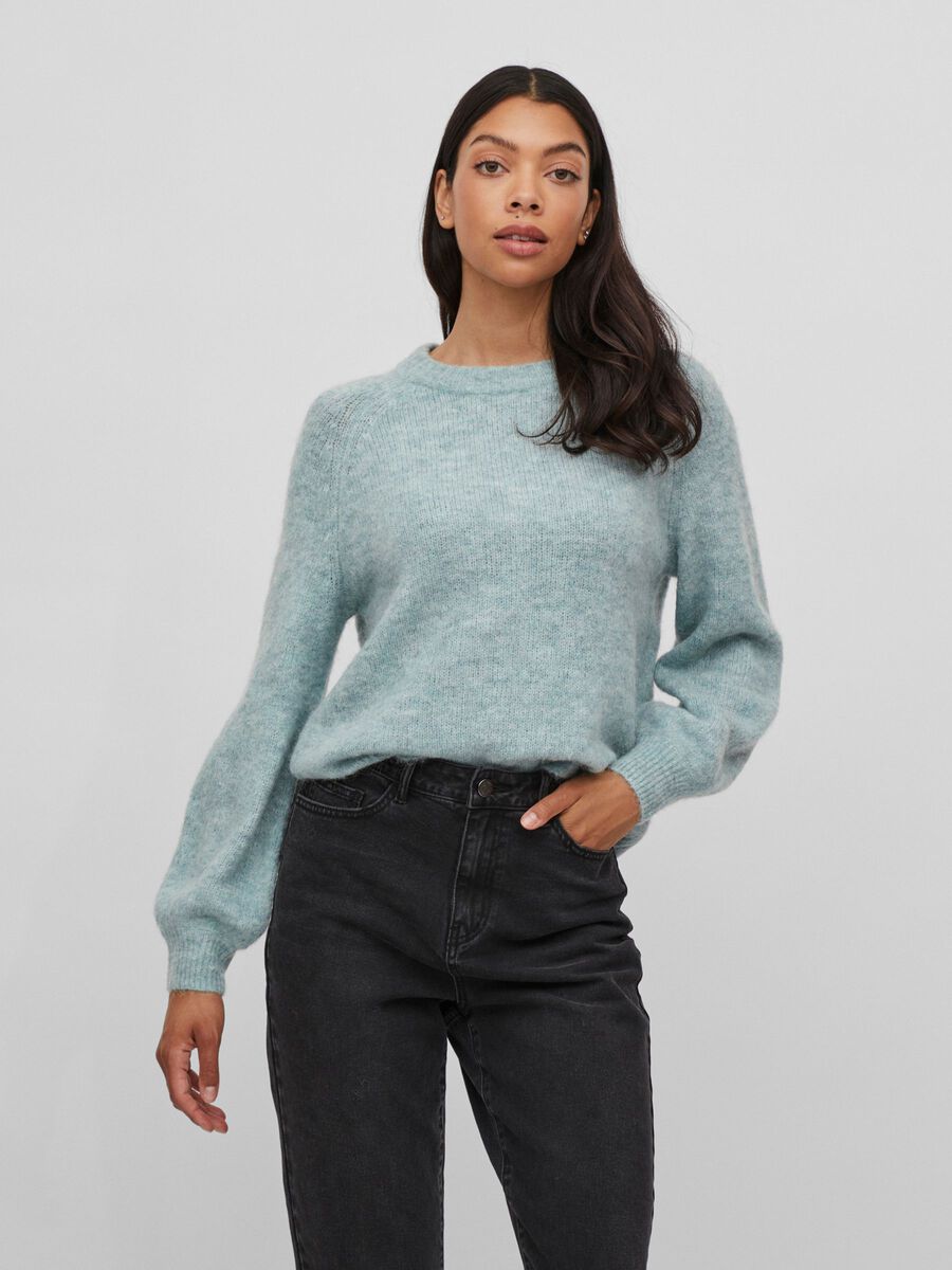 Buy Vila Jamina O-Neck Knit Tourmaline - Scandinavian Fashion Store