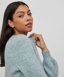 Buy Vila Jamina O-Neck Knit Tourmaline - Scandinavian Fashion Store