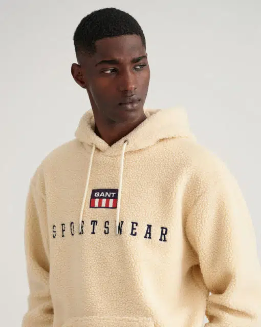 Gant Retro Flag Fleece hoodie Cream