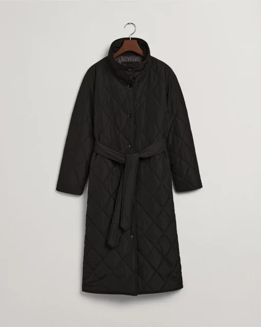 Gant Woman Quilted Coat Black