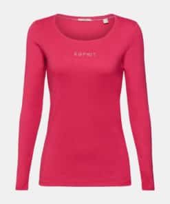 Esprit Long Sleeve Logo T-shirt Dark Pink