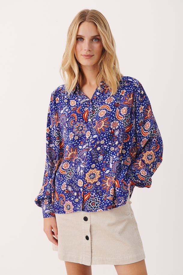 Buy Part Two Verna Shirt Bluing Wallpaper Print - Scandinavian Fashion ...