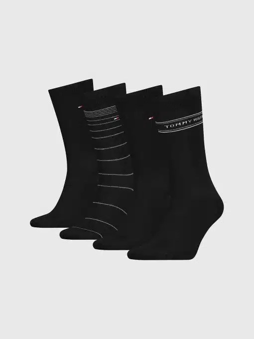 Tommy Hilfiger 4-Pack Stripe Socks Black