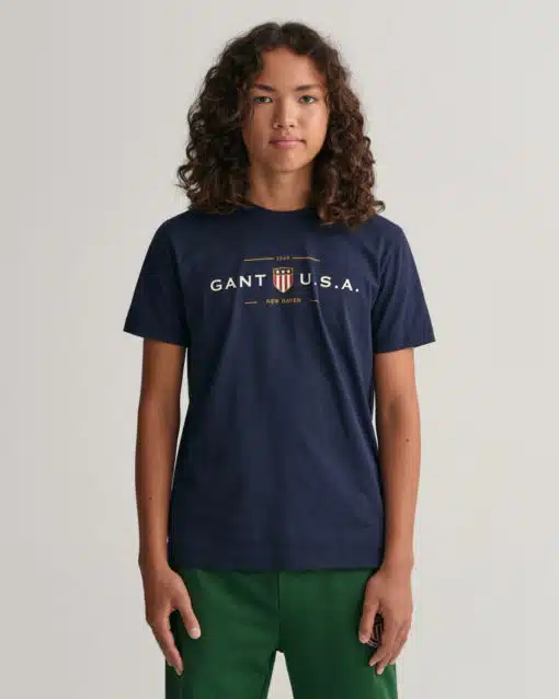 Gant Teens Banner Shield T-shirt Evening Blue