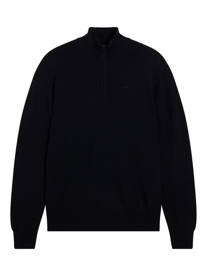 Buy J.Lindeberg Kiyan Quarter Zip Sweater Black - Scandinavian Fashion ...