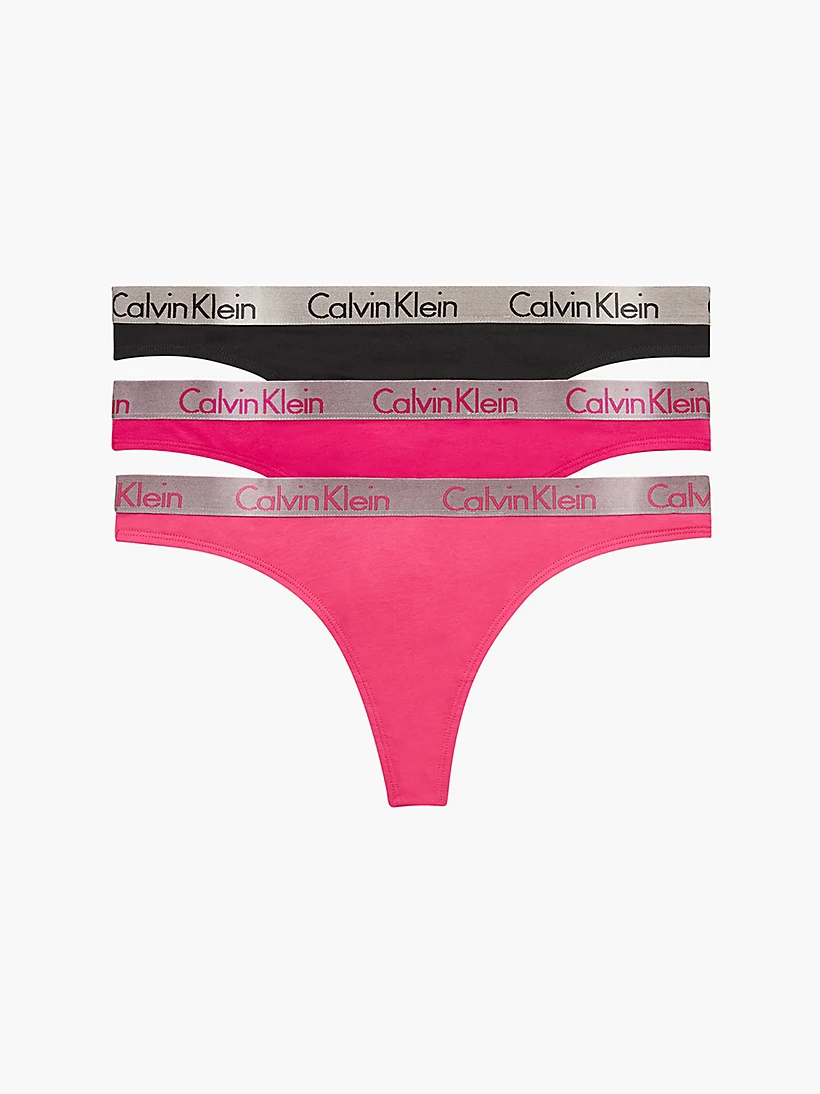 Buy Calvin Klein 3-Pack Thong Radiant Cotton Pink Splendor/Briar